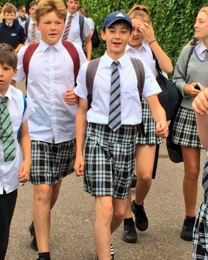 School Banned Boys From Wearing Shorts So They Showed Up In Skirts