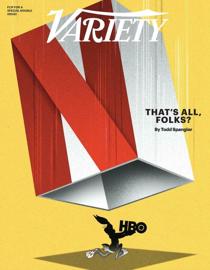 Minimalism design artwork with bold red and white shapes and HBO logo on yellow background