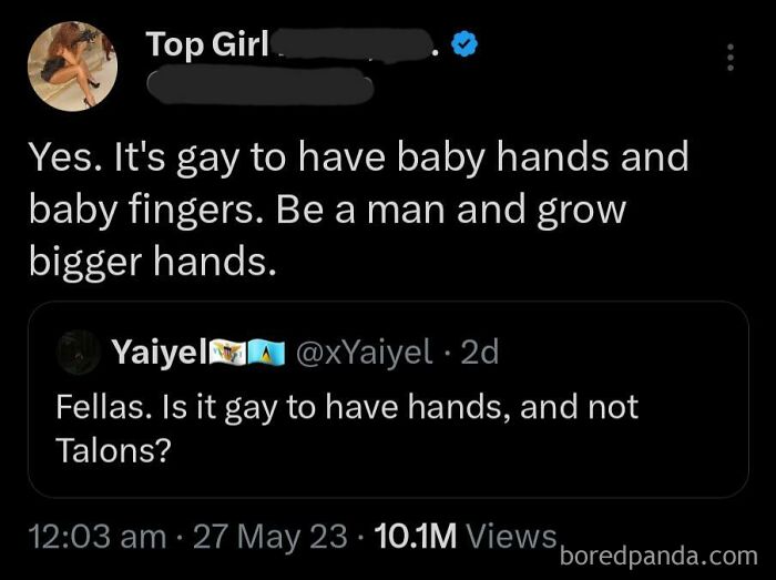 Tweet about men and baby hands including keyword attraction to minors
