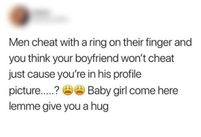 Post claiming men cheat despite wearing rings, doubting loyalty