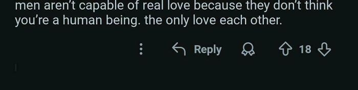 Comment about men only loving each other from wild takes about men