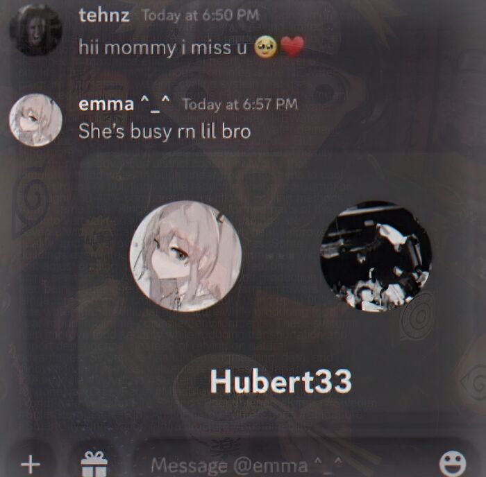 Embarrassing cringe chat message between siblings on social media app