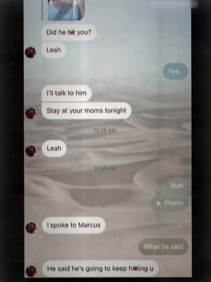 Cringe text exchange about a violent conversation with Marcus