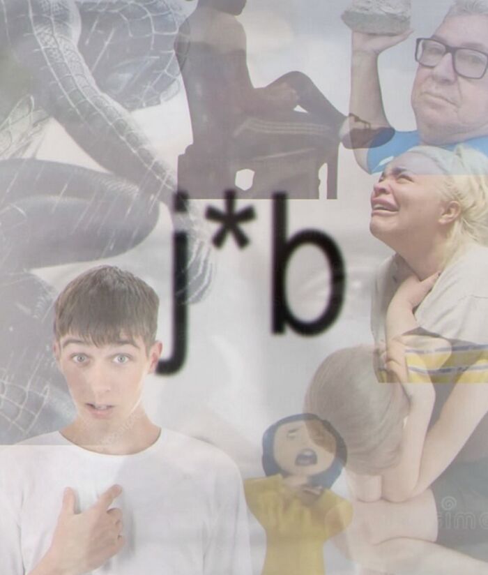 Collage of cringe reactions with shocked and crying people