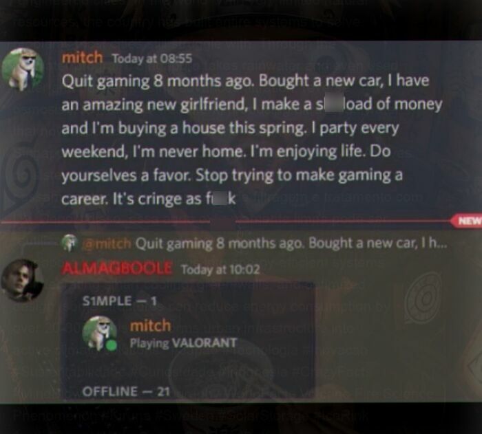 Embarrassing gaming post claiming to quit while still playing Valorant meme