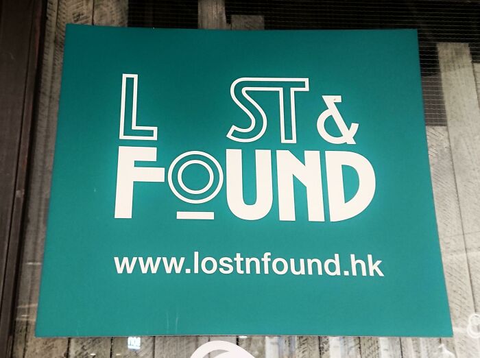 Creative lost and found sign using clever typography design