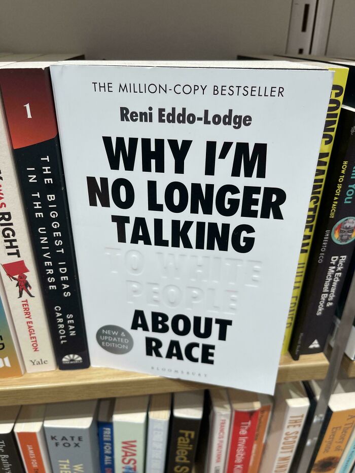 Book cover design of race discussion bestseller by Reni Eddo-Lodge