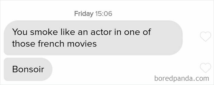 Concerning message comparing smoking to an actor in French movies