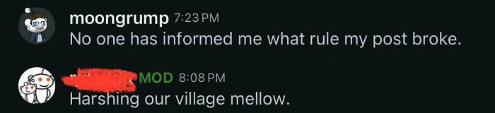 Funny Reddit comment about post rule and moderator reply