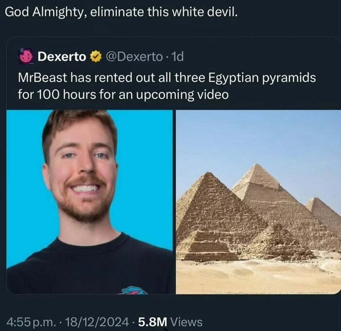 MrBeast renting all Egyptian pyramids for 100 hours announced in viral social media post