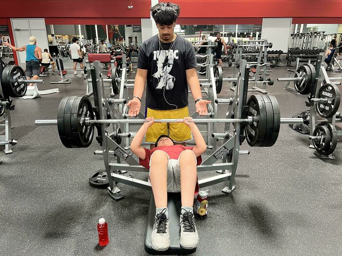 My Wife Asked Me To “Take It Easy” On My 12-Year-Old For His First Time At The Gym. So I Sent Her This Pic