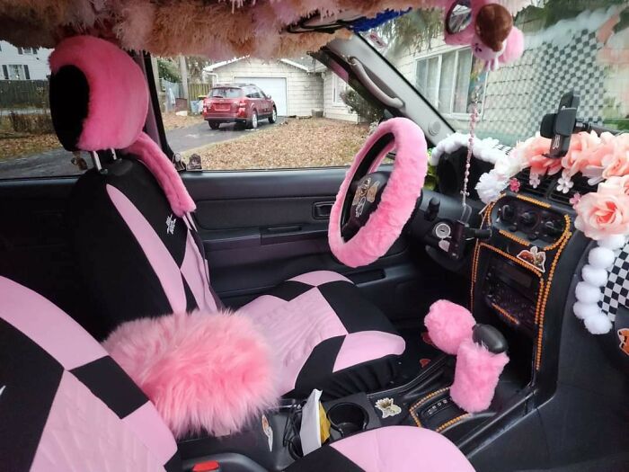 My Niece Just Got Her First Car And Was Excited To Decorate The Interior. My Niece Is Mimi Bobeck