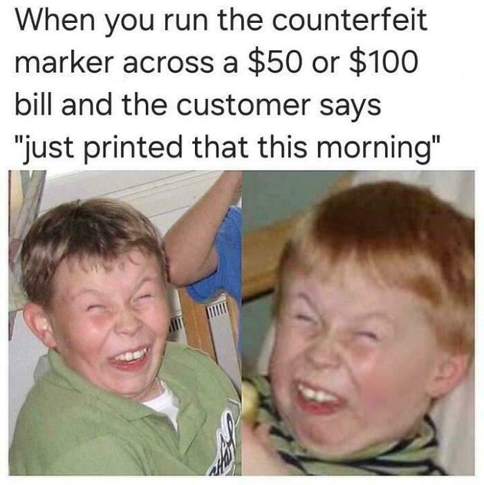 Retail worker reacts to customer claiming they printed counterfeit money this morning