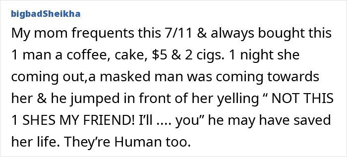 Homeless kindness story about a woman saved by a man she helped at 7/11 store