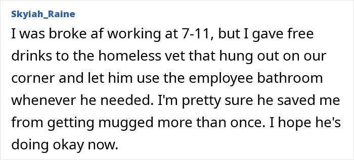 Homeless vet helped employee avoid getting mugged at 7-11