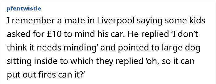 Liverpool story of car guarded by dog and kids asking homeless man for money