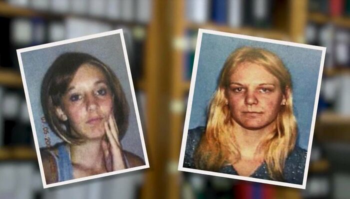 Two mugshot photos of young women connected to terrifying true horror stories