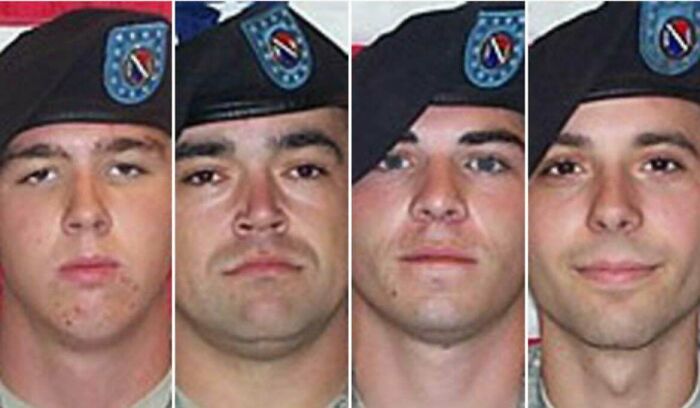 Four soldiers in uniform for terrifying horror movie stories