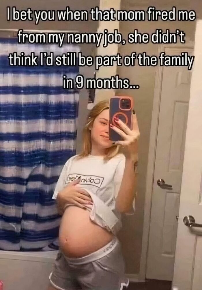 Pregnant woman selfie shares surprising family plot twist after losing nanny job