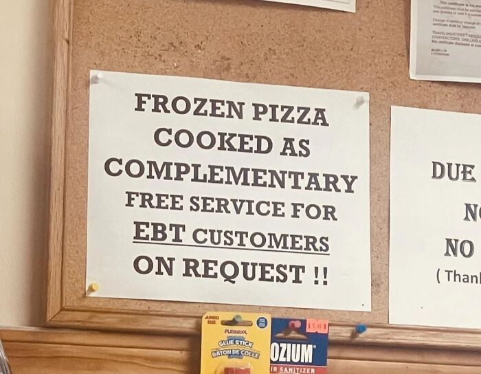 Notice offering free cooked frozen pizza for EBT customers positive stories