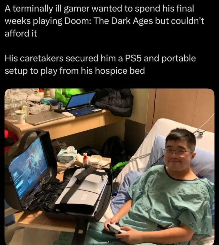 Terminally ill gamer plays Doom on PS5 from hospice bed with help