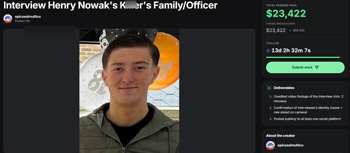 Scandalous platform bounty interview with Henry Nowak's family officer reward pool