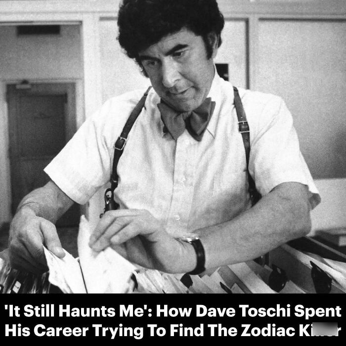 Detective Dave Toschi examining files during the Zodiac Killer investigation