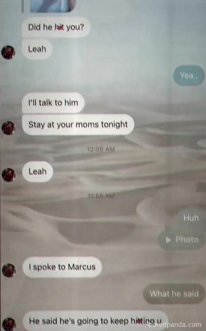 Cringe text exchange about a violent conversation with Marcus
