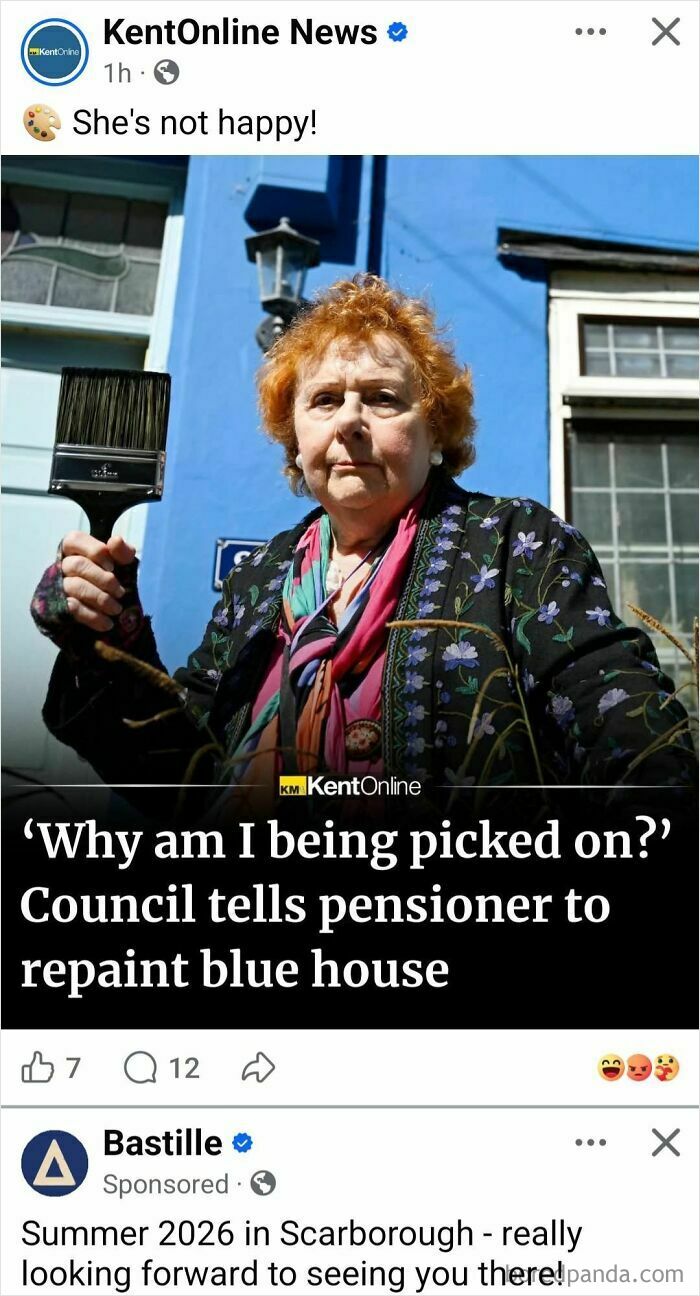 Pensioner unhappy after council tells her to repaint blue house