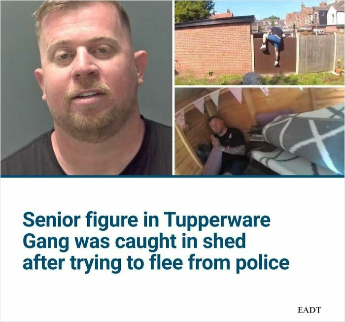 Senior Tupperware Gang member caught in shed after trying to flee from police