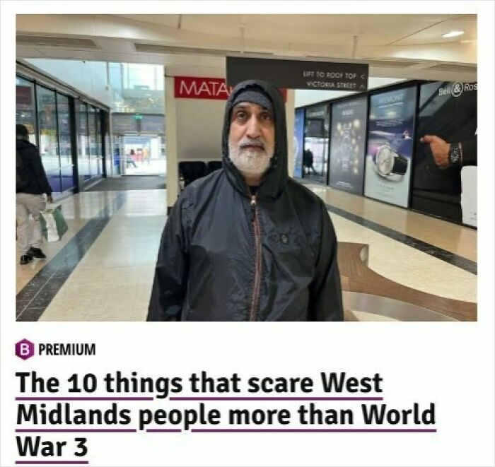 West Midlands man in shopping mall highlights fears beyond World War 3