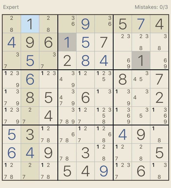 A challenging Sudoku brain puzzle grid with numbers, indicating an expert level difficulty.