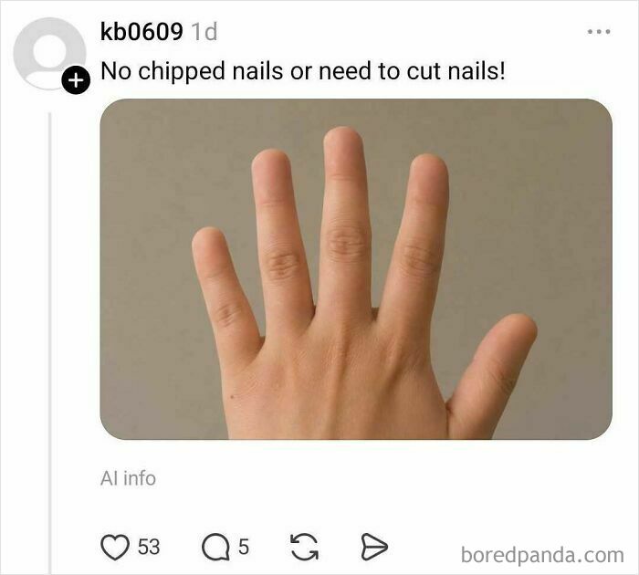Human hand with clean, unchipped nails against neutral background