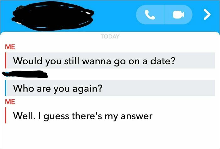 Text message exchange with rejection and question about identity before date ask