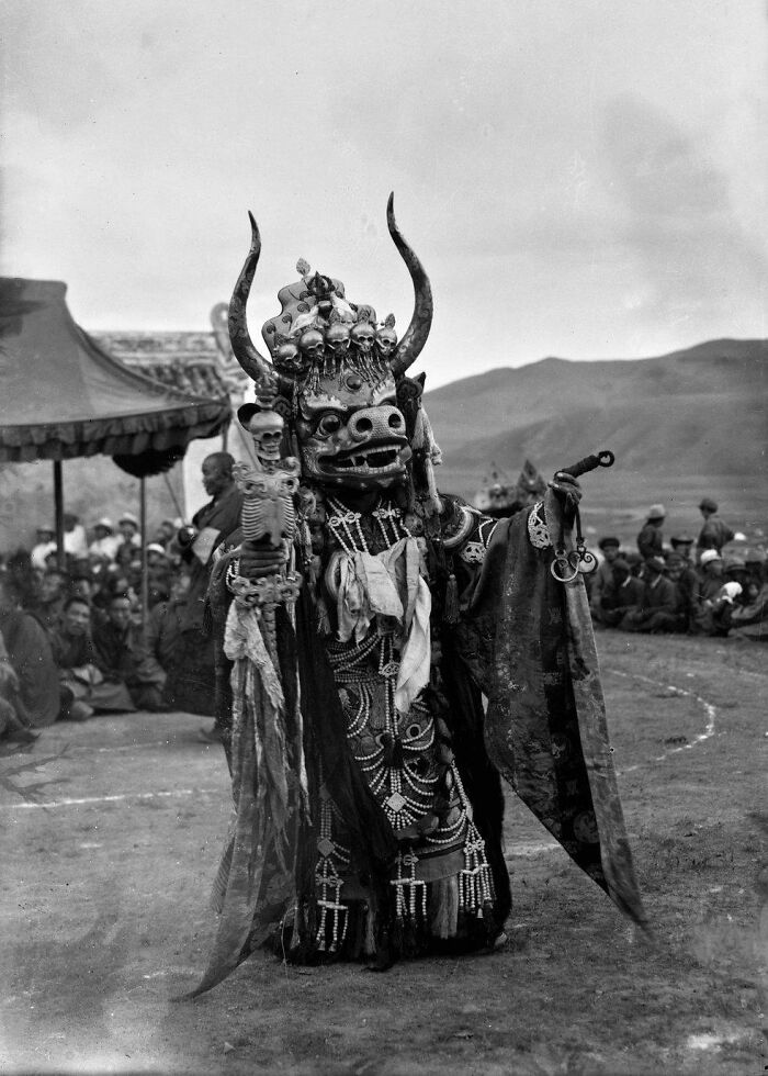 A Tsam Mask Dance At Ulaanbaatar, Mongolia, CA. 1925 [670x550]