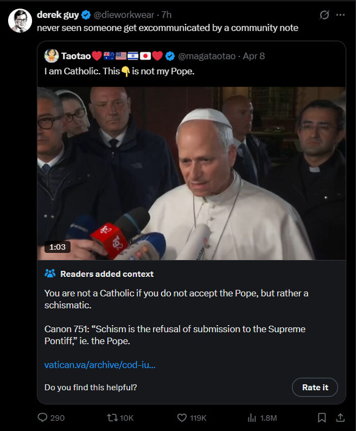 A Twitter post showing an image of a religious figure and a community note. Funny, unpredictable sentences.