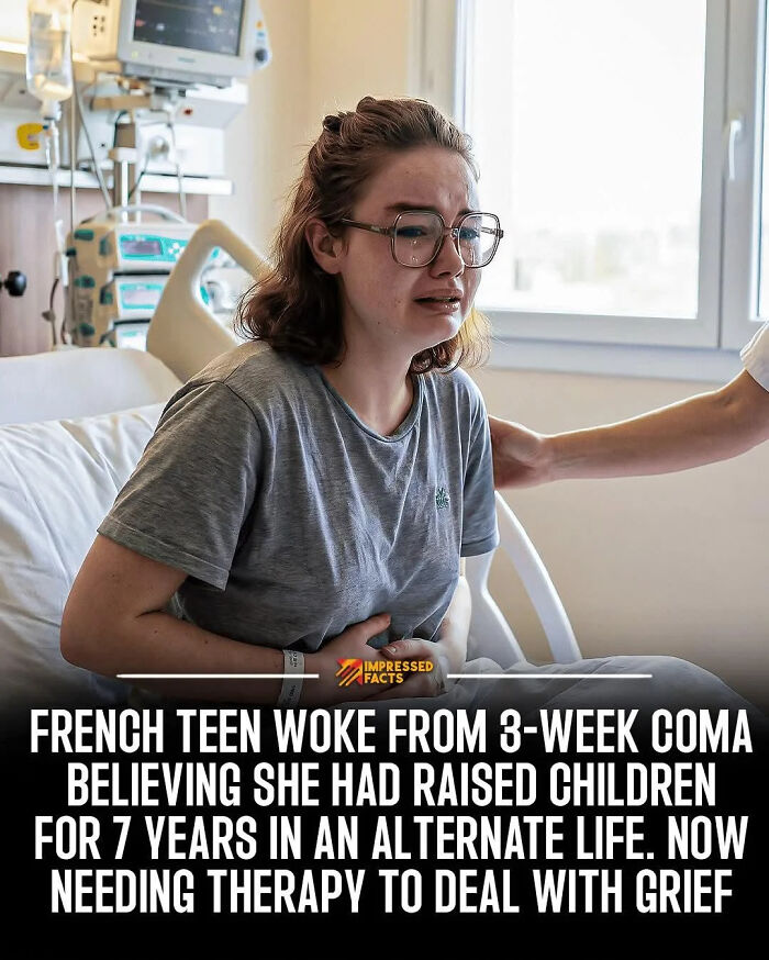 A French teen crying in a hospital bed, a fascinating pic about waking from a coma, boosting your brain.