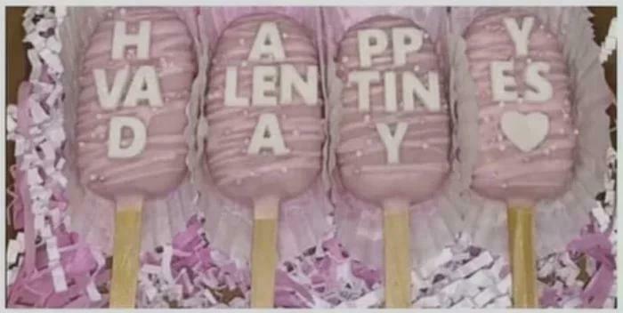 Funny Valentine's Day popsicles spelling Happy Valentines