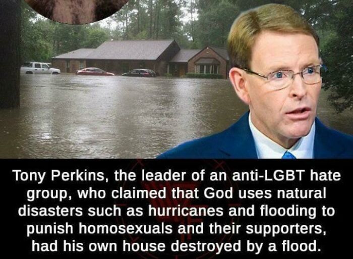 Leader of anti-LGBT group ironically loses house in flood disaster