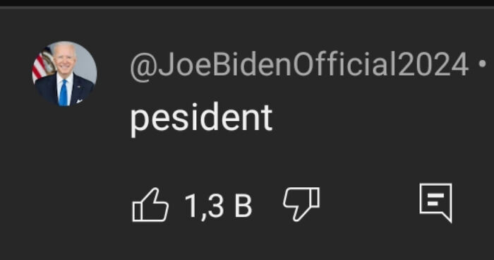 Humorous social media post about president misspelling