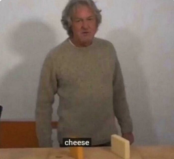 Out of context humor featuring man saying cheese
