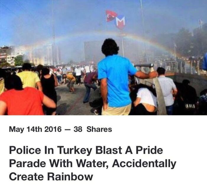 Police water blast at pride parade in Turkey creates accidental rainbow effect