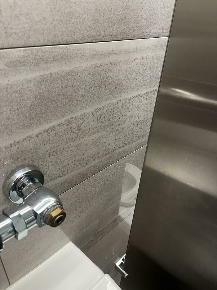 Reflective Tile In My Office Bathroom