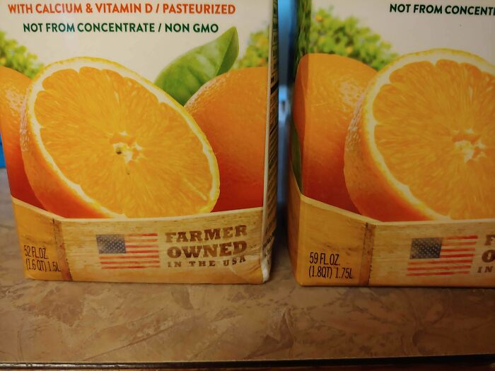 Orange Juice Shrinkflation From 6 Years Ago
