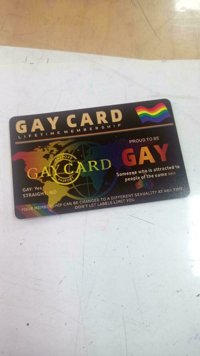 A black Gay Card with a rainbow flag, featured in the not interesting community photos.