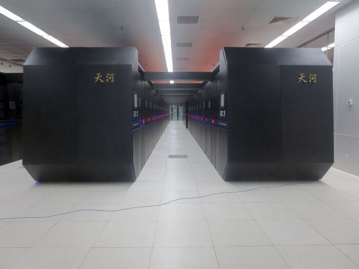 An image of the Tianhe-2 supercomputer, a powerful piece of electronics, illustrating sophisticated engineering.