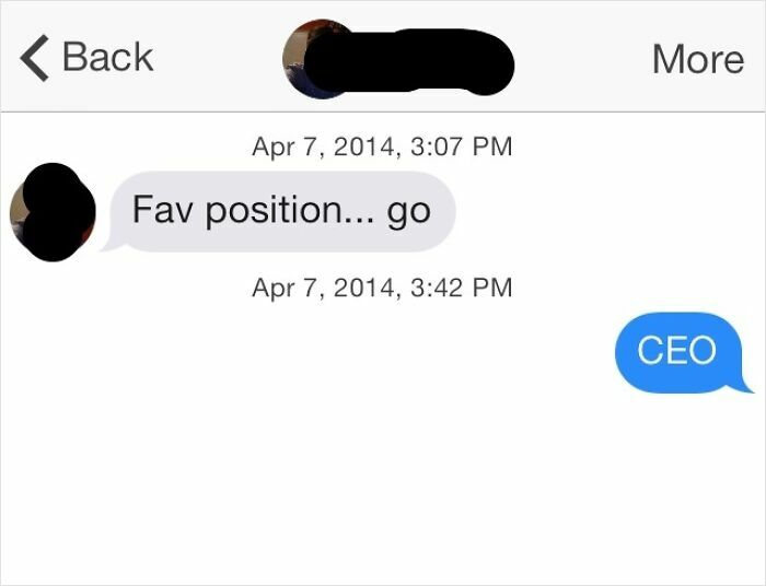 A screenshot of a text message exchange showing a woman's epic comeback to an inappropriate question.