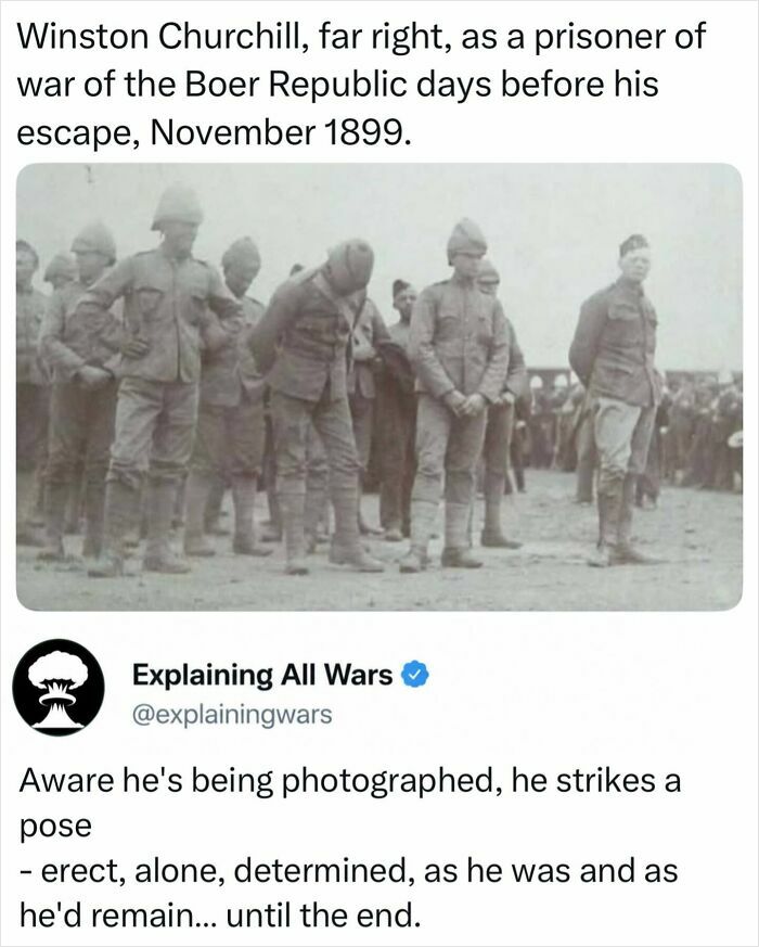 Winston Churchill as a prisoner of war during the Boer Republic days, a significant event in history of wars.