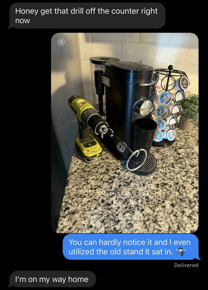 A drill transformed into a clever coffee frother, a junk turned solution for kitchen organization.