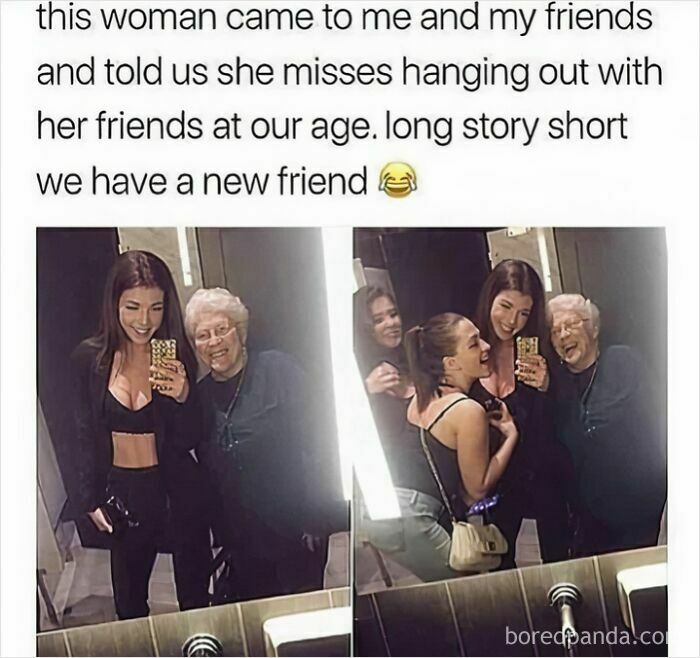 New friendship between young women and elderly woman on Wholesome Internet page